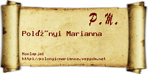 Polónyi Marianna névjegykártya